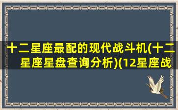 十二星座最配的现代战斗机(十二星座星盘查询分析)(12星座战斗力排行榜)