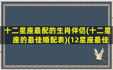 十二星座最配的生肖伴侣(十二星座的最佳婚配表)(12星座最佳婚配)