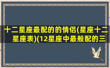 十二星座最配的的情侣(星座十二星座表)(12星座中最般配的三对星座情侣)