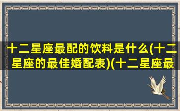 十二星座最配的饮料是什么(十二星座的最佳婚配表)(十二星座最适合喝什么饮料)