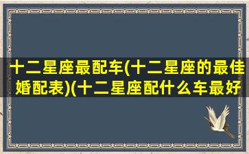 十二星座最配车(十二星座的最佳婚配表)(十二星座配什么车最好)
