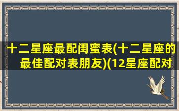 十二星座最配闺蜜表(十二星座的最佳配对表朋友)(12星座配对闺蜜表)