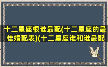 十二星座根谁最配(十二星座的最佳婚配表)(十二星座谁和谁最配)