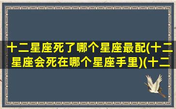 十二星座死了哪个星座最配(十二星座会死在哪个星座手里)(十二星座死了后是什么鬼)