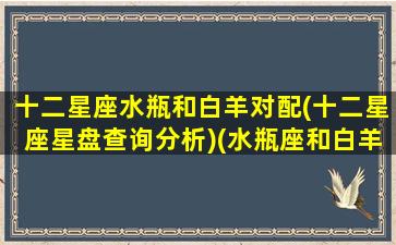十二星座水瓶和白羊对配(十二星座星盘查询分析)(水瓶座和白羊座配不配做情侣)
