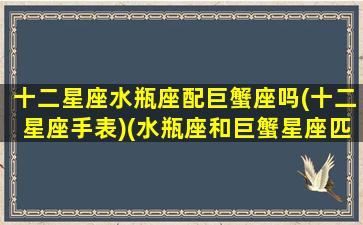 十二星座水瓶座配巨蟹座吗(十二星座手表)(水瓶座和巨蟹星座匹配指数)