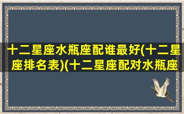 十二星座水瓶座配谁最好(十二星座排名表)(十二星座配对水瓶座)