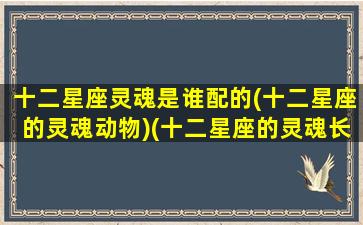 十二星座灵魂是谁配的(十二星座的灵魂动物)(十二星座的灵魂长什么样)