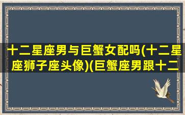 十二星座男与巨蟹女配吗(十二星座狮子座头像)(巨蟹座男跟十二星座配对)