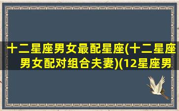 十二星座男女最配星座(十二星座男女配对组合夫妻)(12星座男女最佳配对)