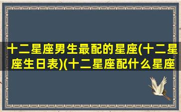 十二星座男生最配的星座(十二星座生日表)(十二星座配什么星座男)