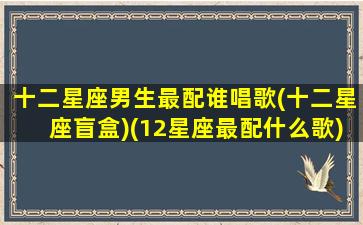 十二星座男生最配谁唱歌(十二星座盲盒)(12星座最配什么歌)