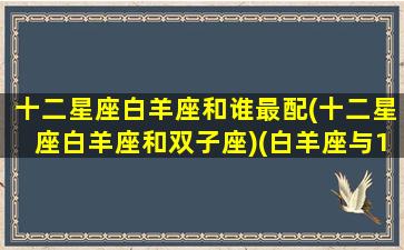 十二星座白羊座和谁最配(十二星座白羊座和双子座)(白羊座与12星座的匹配度)