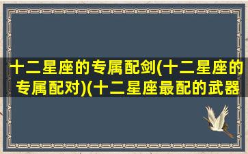 十二星座的专属配剑(十二星座的专属配对)(十二星座最配的武器)