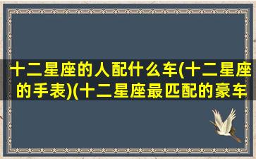 十二星座的人配什么车(十二星座的手表)(十二星座最匹配的豪车或跑车)