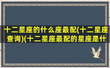 十二星座的什么座最配(十二星座查询)(十二星座最配的星座是什么星座)