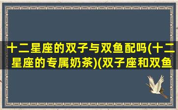 十二星座的双子与双鱼配吗(十二星座的专属奶茶)(双子座和双鱼配对指数)