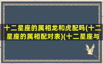 十二星座的属相龙和虎配吗(十二星座的属相配对表)(十二星座与属相的搭配)