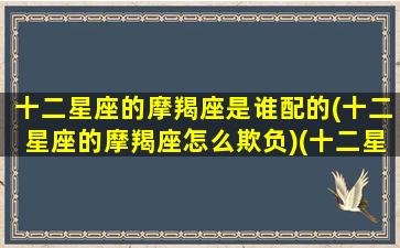 十二星座的摩羯座是谁配的(十二星座的摩羯座怎么欺负)(十二星座里面摩羯座)