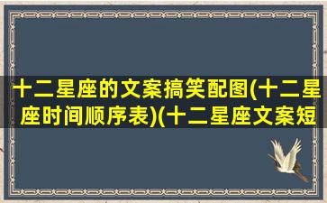 十二星座的文案搞笑配图(十二星座时间顺序表)(十二星座文案短句)