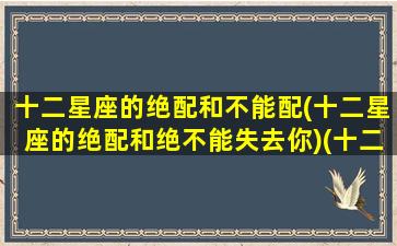 十二星座的绝配和不能配(十二星座的绝配和绝不能失去你)(十二星座绝配表指数)