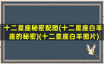 十二星座秘密配图(十二星座白羊座的秘密)(十二星座白羊图片)