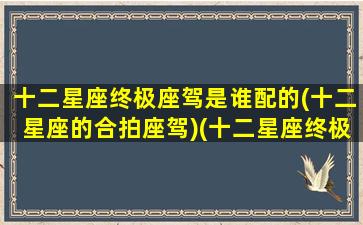 十二星座终极座驾是谁配的(十二星座的合拍座驾)(十二星座终极排名)