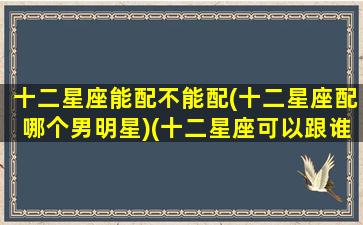 十二星座能配不能配(十二星座配哪个男明星)(十二星座可以跟谁结婚)