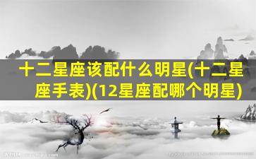 十二星座该配什么明星(十二星座手表)(12星座配哪个明星)