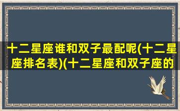 十二星座谁和双子最配呢(十二星座排名表)(十二星座和双子座的情侣指数)