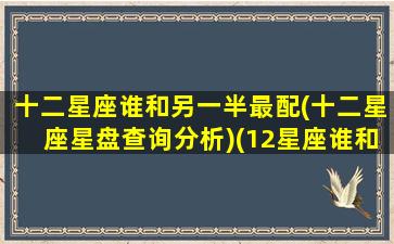 十二星座谁和另一半最配(十二星座星盘查询分析)(12星座谁和谁最配夫妻)