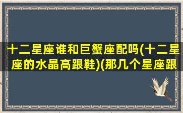 十二星座谁和巨蟹座配吗(十二星座的水晶高跟鞋)(那几个星座跟巨蟹座最般配)