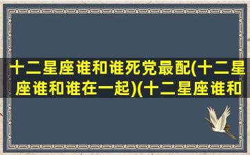 十二星座谁和谁死党最配(十二星座谁和谁在一起)(十二星座谁和谁最配谈恋爱)