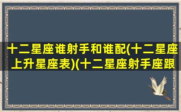 十二星座谁射手和谁配(十二星座上升星座表)(十二星座射手座跟什么星座最匹配)