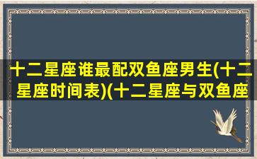 十二星座谁最配双鱼座男生(十二星座时间表)(十二星座与双鱼座般配排行榜)