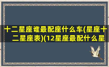 十二星座谁最配座什么车(星座十二星座表)(12星座最配什么星座配对)