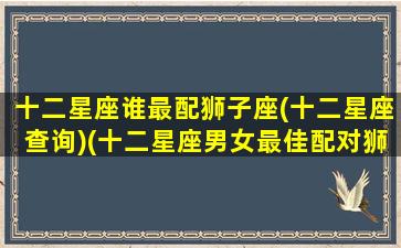 十二星座谁最配狮子座(十二星座查询)(十二星座男女最佳配对狮子座)