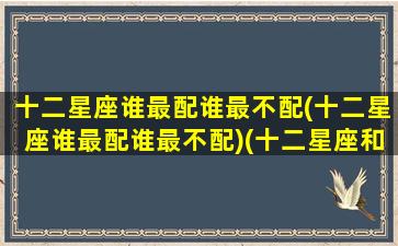 十二星座谁最配谁最不配(十二星座谁最配谁最不配)(十二星座和谁最不配)