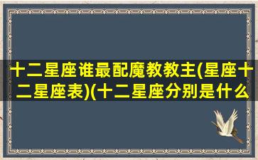 十二星座谁最配魔教教主(星座十二星座表)(十二星座分别是什么魔仙)