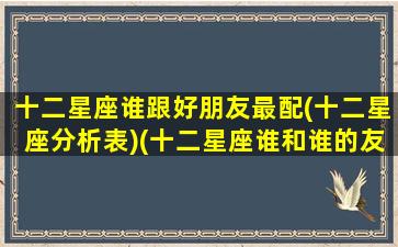 十二星座谁跟好朋友最配(十二星座分析表)(十二星座谁和谁的友谊最好)