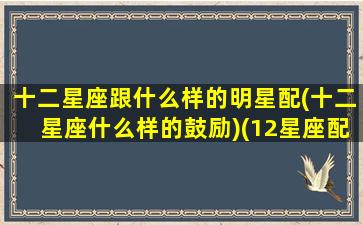 十二星座跟什么样的明星配(十二星座什么样的鼓励)(12星座配对明星女)