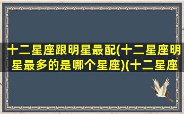 十二星座跟明星最配(十二星座明星最多的是哪个星座)(十二星座对应的明星是什么)