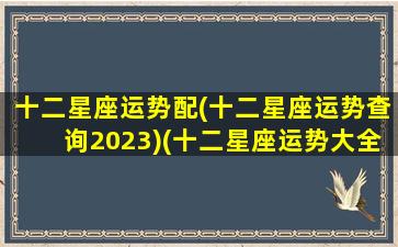 十二星座运势配(十二星座运势查询2023)(十二星座运势大全)