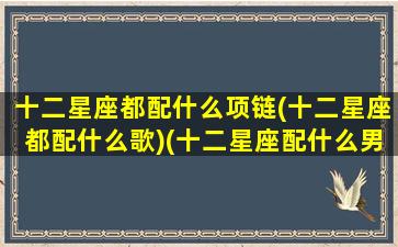 十二星座都配什么项链(十二星座都配什么歌)(十二星座配什么男明星)