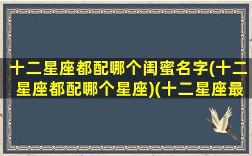 十二星座都配哪个闺蜜名字(十二星座都配哪个星座)(十二星座最配闺蜜表)