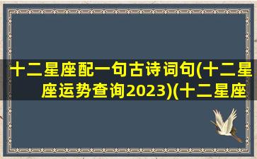 十二星座配一句古诗词句(十二星座运势查询2023)(十二星座对应的诗)