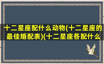 十二星座配什么动物(十二星座的最佳婚配表)(十二星座各配什么星座)