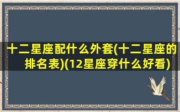 十二星座配什么外套(十二星座的排名表)(12星座穿什么好看)