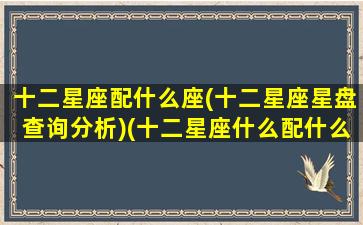 十二星座配什么座(十二星座星盘查询分析)(十二星座什么配什么星座)