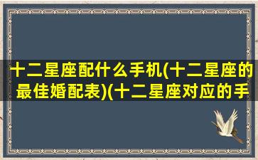 十二星座配什么手机(十二星座的最佳婚配表)(十二星座对应的手机)